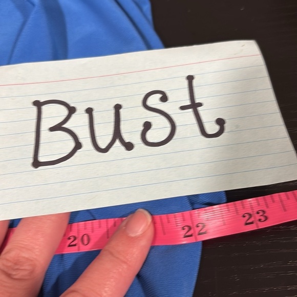 Express blue mock neck open back bodysuit size Medium - Picture 9 of 10